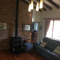 living room with fireplace