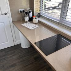 lowered kitchen hob and kettle