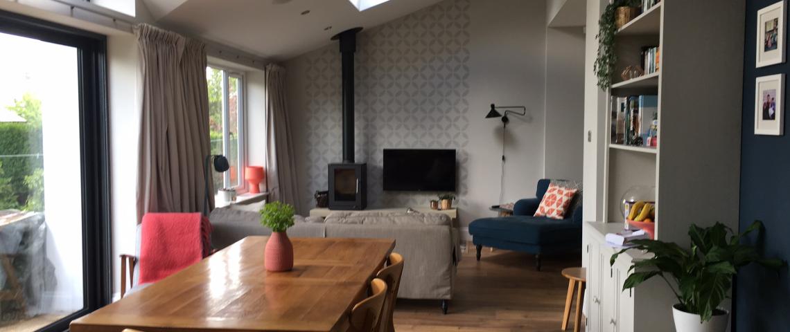 No steps throughout, wood floor with high anti slip rating