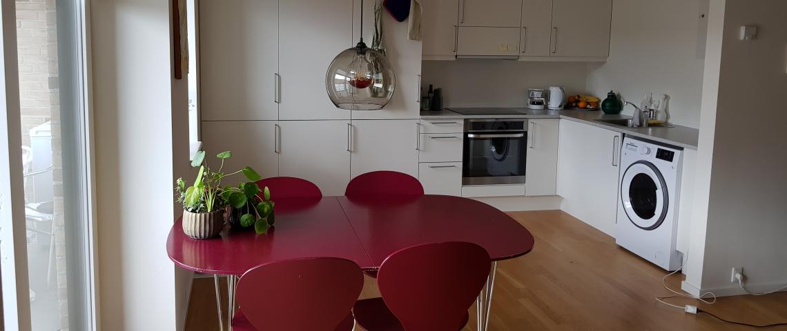 The bathroom, which has a hoist in the ceiling and an adult changing table