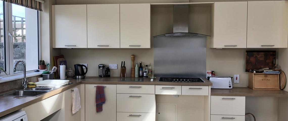kitchen with access to sink gas hob etc.