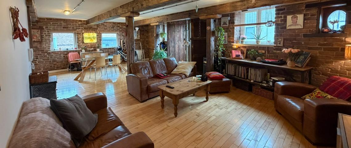 View from living area to dining area
