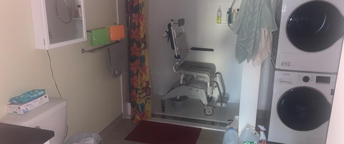 Accessible bathroom with washer/dryer