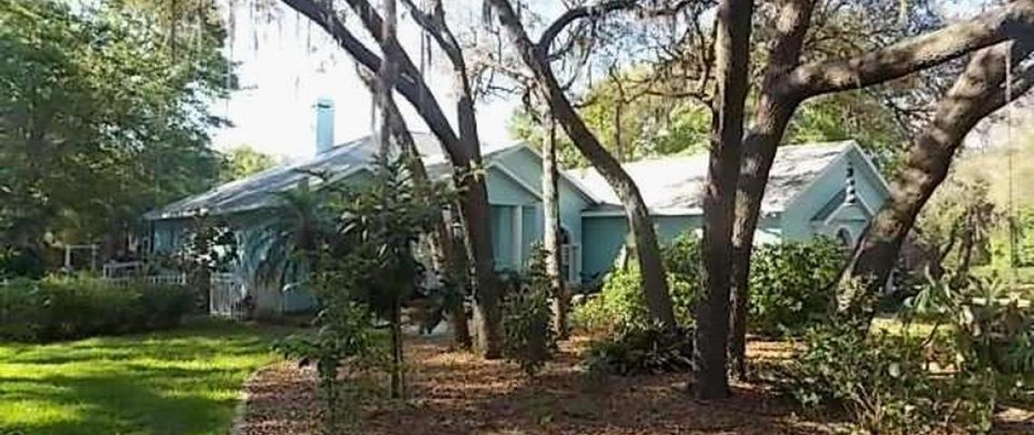 front of home on 1.3 acres